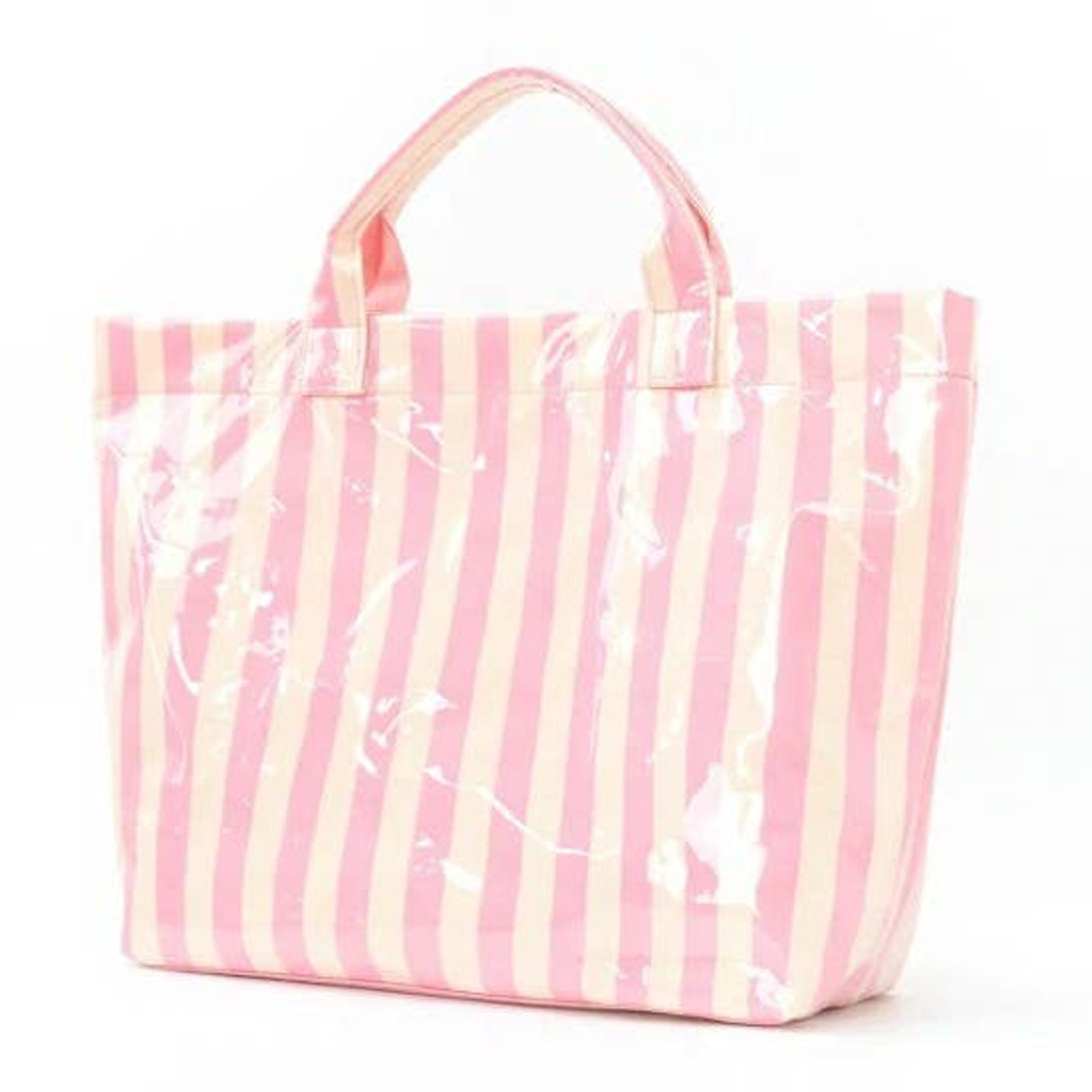 Pink Yellow Striped Tote Bag